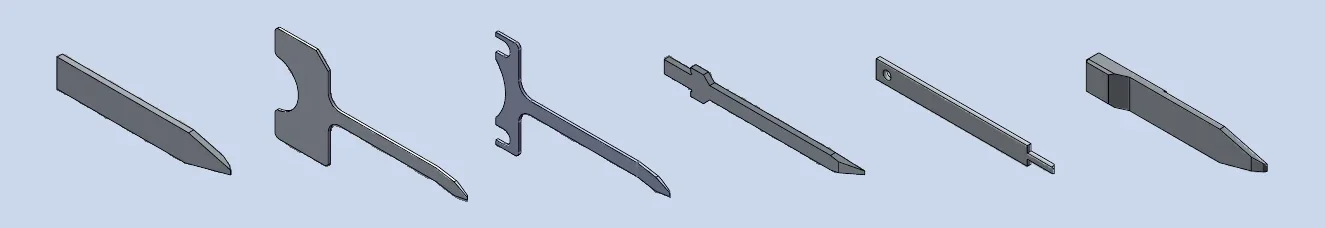 Catalog drawings of cutters and wire clamps.