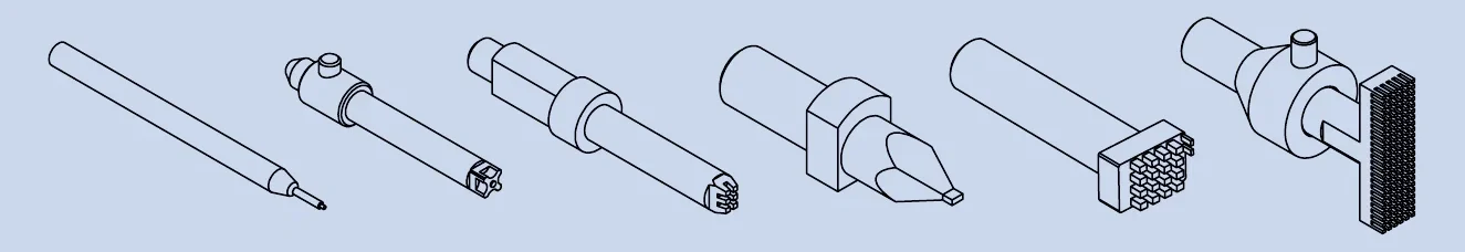 Catalog drawings of glue dipping heads.