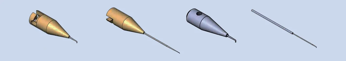 Catalog drawings of hook needles.