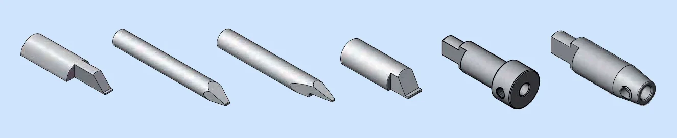 Catalog drawings of push blades and holders.